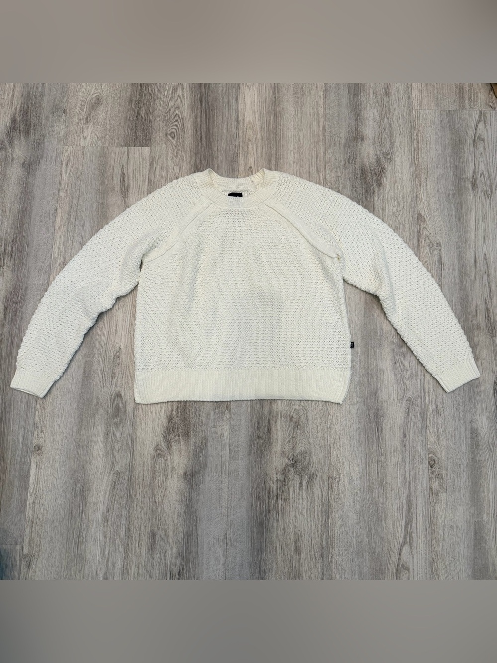Gap Cream Chunky Knit Cotton Blend Crewneck Sweater Size Small